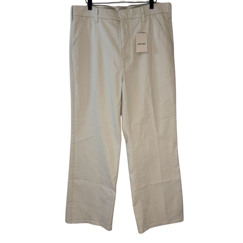 NWT Mother The Sk8r Prep Sneak Ecru Wide Leg Pants Size 31 In Saturday School